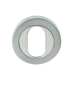 Oval Profile Escutcheon, Dual Finish Polished Chrome & Satin Chrome