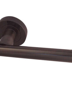 Petra Door Handles On Round Rose, Dark Bronze  (sold in pairs)