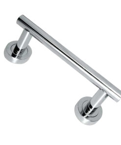Straight Pull Handle On Rose (174mm OR 250mm c/c), Polished Chrome