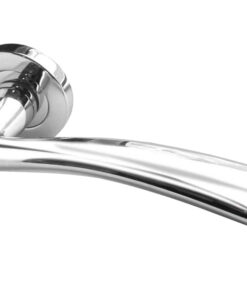 Reguitti Phaedra Door Handles On Round Rose, Polished Chrome (sold in pairs)
