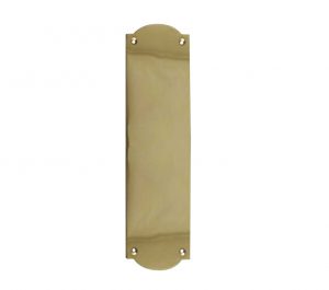 Flat Shaped Fingerplate (305mm x 75mm), Polished Brass