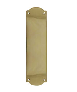 Raised Shaped Fingerplate (305mm x 75mm), Polished Brass