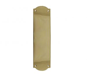 Raised Shaped Fingerplate (305mm x 75mm), Polished Brass