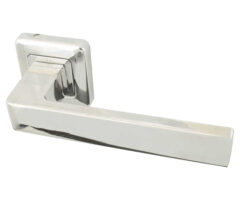 Mariani Kate Door Handles On Square Rose, Polished Chrome  (sold in pairs)