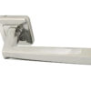 Mariani Klaudia Door Handles On Square Rose, Polished Chrome  (sold in pairs)