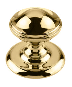 Centre Door Knob (66mm Diameter), Polished Brass