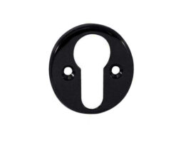 Euro Profile Escutcheon (40mm Diameter), Polished Black Nickel