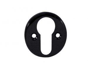 Euro Profile Escutcheon (40mm Diameter), Polished Black Nickel