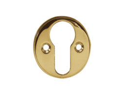 Euro Profile Escutcheon (40mm Diameter), Polished Brass
