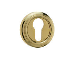 Parisian Euro Profile Escutcheon, Polished Brass