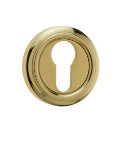 Parisian Euro Profile Escutcheon, Polished Brass