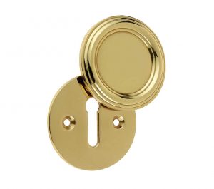 Parisian Covered Standard Profile Escutcheon, Polished Brass