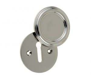 Parisian Covered Standard Profile Escutcheon, Polished Nickel