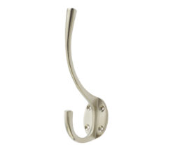 Hat & Coat Hook (142mm x 64mm), Satin Nickel