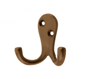 Double Robe Hook (53mm x 27mm), Antique Brass