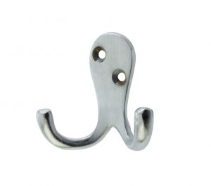 Double Robe Hook (53mm x 27mm), Satin Chrome