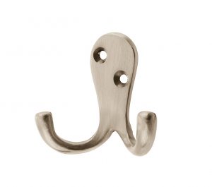 Double Robe Hook (53mm x 27mm), Satin Nickel