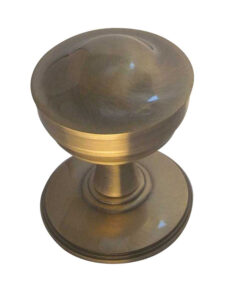 Crown Mortice Door Knob, Antique Brass