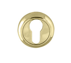 Euro Profile Bevelled Escutcheon, Polished Brass