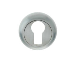Euro Profile Bevelled Escutcheon, Satin Chrome