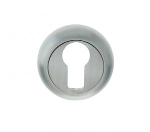 Euro Profile Bevelled Escutcheon, Satin Chrome