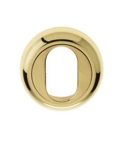 Oval Profile Bevelled Escutcheon, Polished Brass