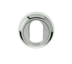 Oval Profile Bevelled Escutcheon, Polished Chrome