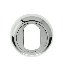 Oval Profile Bevelled Escutcheon, Polished Chrome