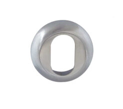 Oval Profile Bevelled Escutcheon, Satin Chrome