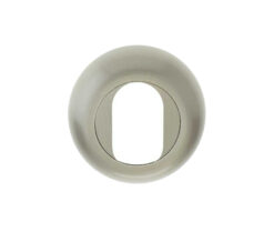 Oval Profile Bevelled Escutcheon, Satin Nickel