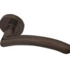 Mailand Door Handles On Round Rose, Dark Bronze (sold in pairs)