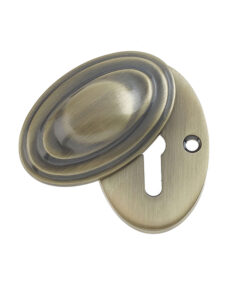 Standard Profile Covered Escutcheon (56mm x 32mm), Antique Brass