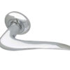 Paja Alladin Door Handles On Bevelled Round Rose, Polished Chrome  (sold in pairs)