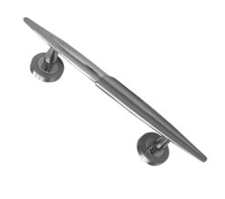 Lunar Pull Handle On Rose (210mm c/c), Dual Finish Polished & Satin Chrome