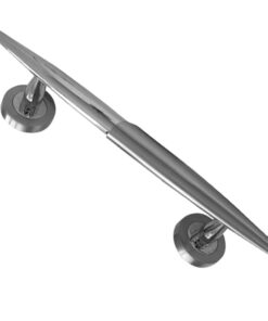 Lunar Pull Handle On Rose (210mm c/c), Dual Finish Polished & Satin Chrome