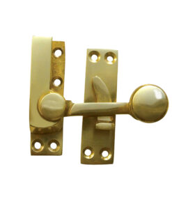 Quadrant Sash Window Fastener, Polished Brass