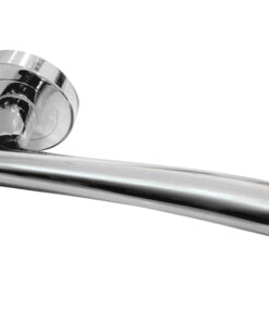 Opal Door Handles On Round Rose, Polished Chrome  (sold in pairs)