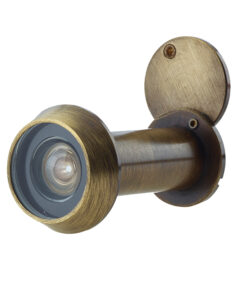 200 Degree Door Viewer With Intumescent Strip, Antique Brass