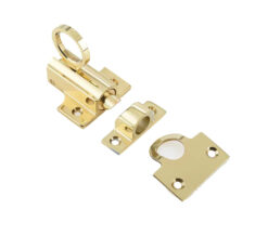 Fanlight Window Catch With Ring Pull (63mm), Polished Brass