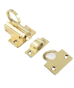 Fanlight Window Catch With Ring Pull (63mm), Polished Brass