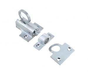 Fanlight Window Catch With Ring Pull (63mm), Satin Chrome