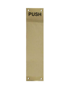 Engraved Push Fingerplate (305mm x 75mm), Polished Brass