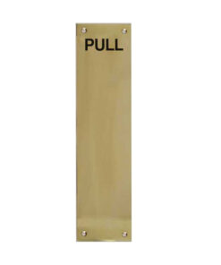 Engraved Pull Fingerplate (305mm x 75mm), Polished Brass