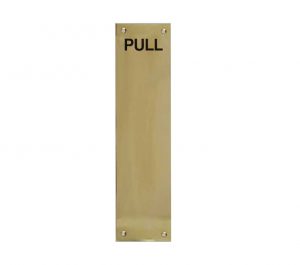 Engraved Pull Fingerplate (305mm x 75mm), Polished Brass
