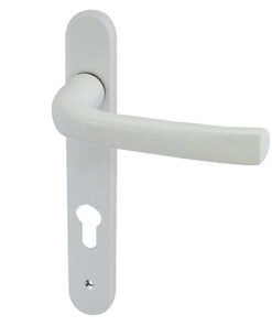 PVCu Lever Door Handles (220mm Backplate - 92mm C/C Euro Lock), White