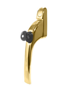Locking Espagnolette Window Fastener, Polished Brass