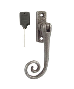 Left Or Right Handed Locking Espagnolette Casement Fastener, Pewter