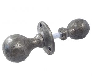 Ball Shape Rim Door Knobs, Pewter Finish (Sold In Pairs)