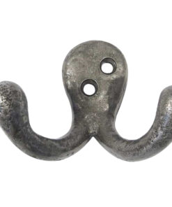 Double Robe Hook (55mm), Pewter Finish