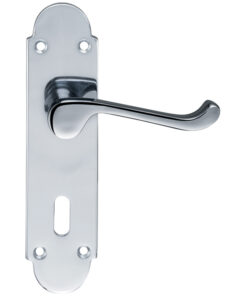 Project Range Oxford Door Handles On Backplate, Polished Chrome (sold in pairs)